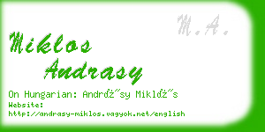 miklos andrasy business card